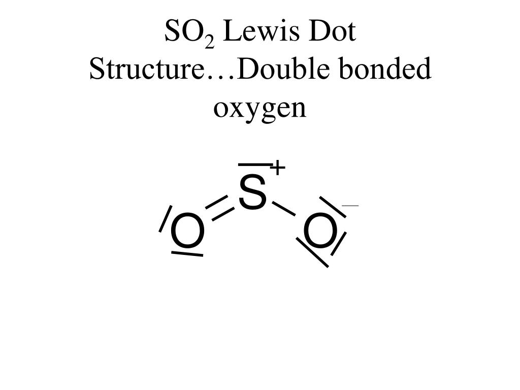 SO2 Lewis Dot Structure…Double bonded oxygen.