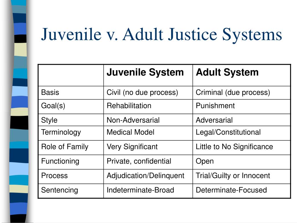 Differences Of The Juvenile Justice System
