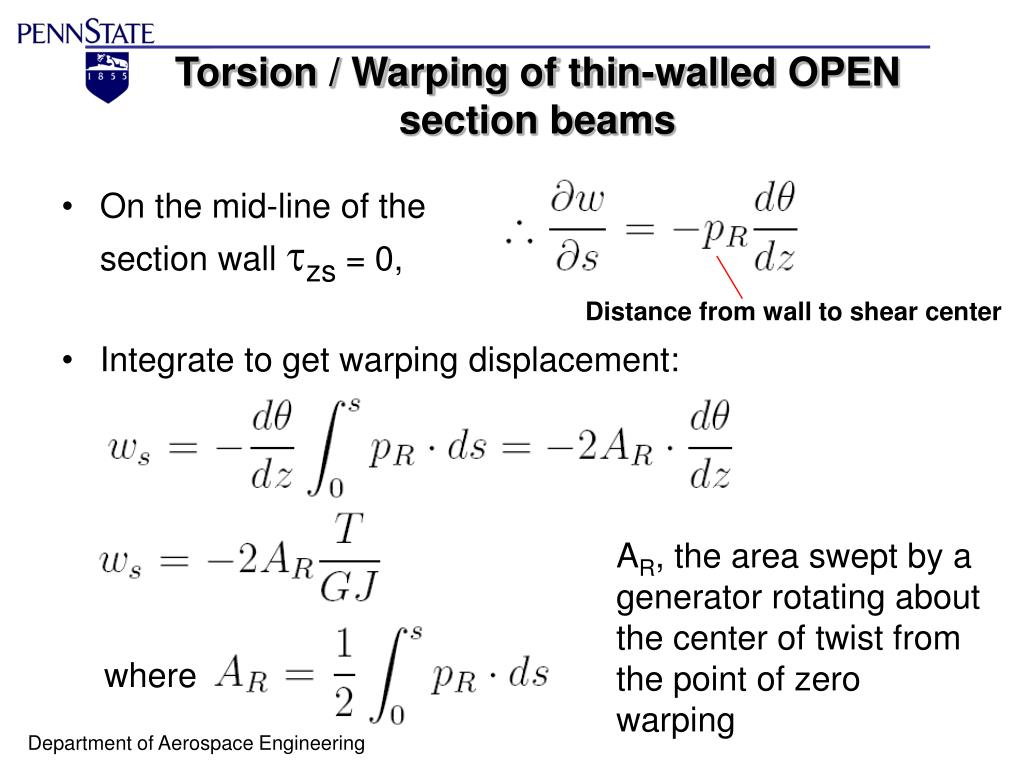 PPT - AERSP 301 Torsion of closed and open section beams PowerPoint  Presentation - ID:6595035