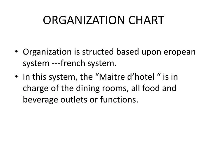 Dining Room Organizational Chart