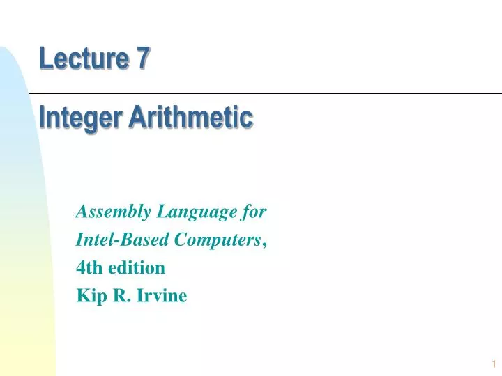 Ppt Lecture 7 Integer Arithmetic Powerpoint Presentation Free Ppt Lecture 7 Integer Arithmetic Powerpoint Presentation Free