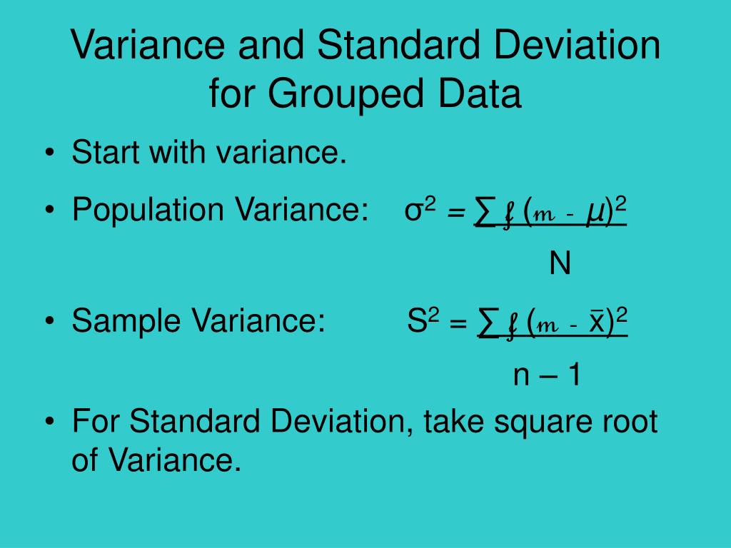 Ppt Mean Variance And Standard Deviation For Grouped Data Powerpoint Presentation Id 6595591