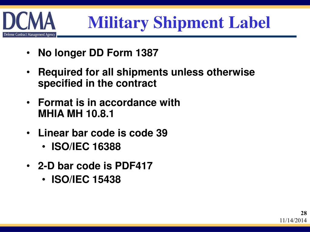 PPT - Military Marking for Shipment and Storage MIL-STD-129P W