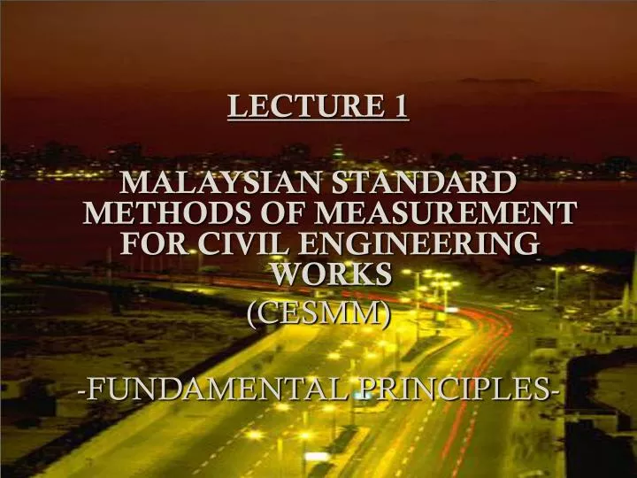 civil engineering standard method of measurement civil engineering standard method of measurement