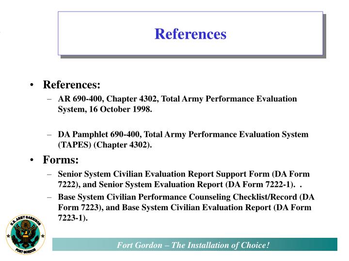 ppt total army performance evaluation system powerpoint senior system civilian evaluation report support form