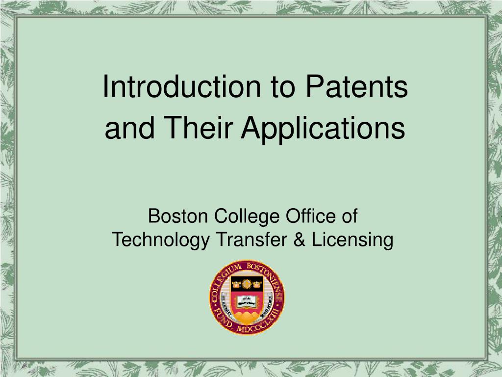 Ppt Introduction To Patents And Their Applications Powerpoint Ppt Introduction To Patents And Their Applications Powerpoint