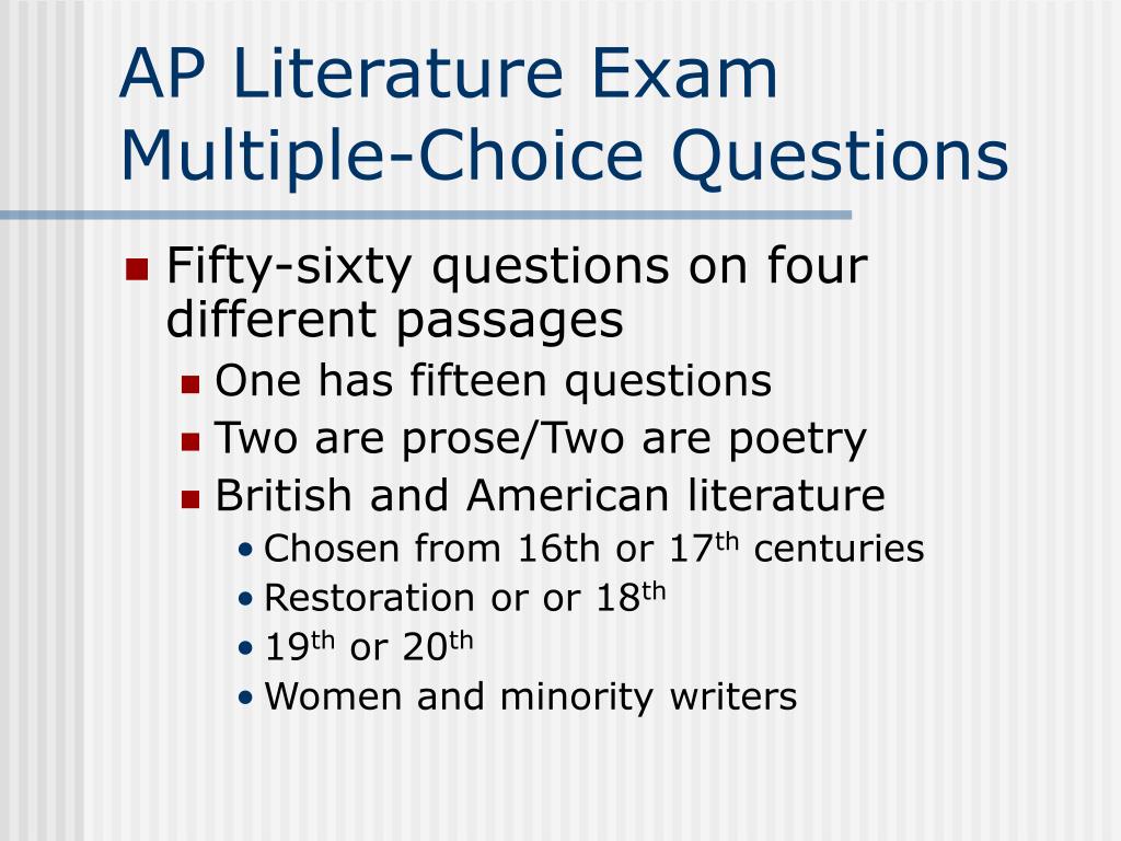 60 questions. Multiple choice questions. Multiple choice questions Listening. 17. Multiple-choice questions. What is Prose.