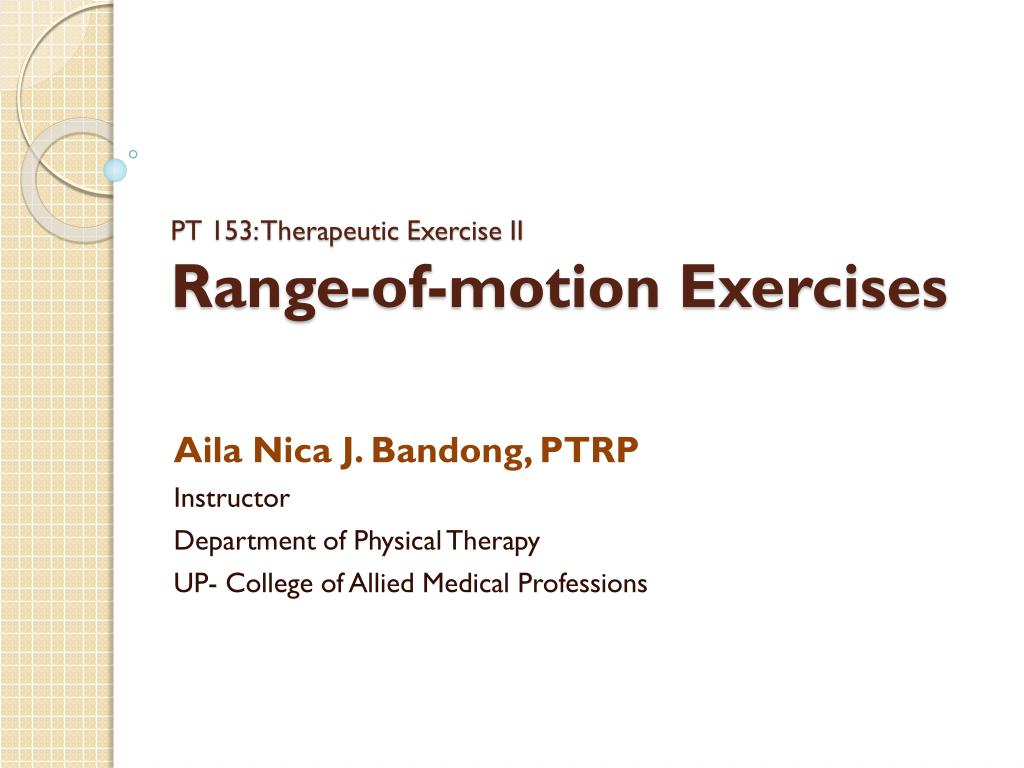 Understanding Active Range of Motion Exercises Therapy