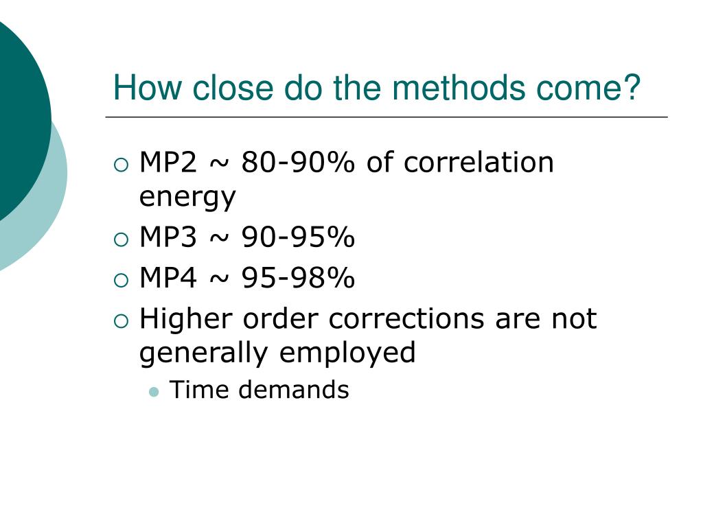 PPT - Introduction to M øller-Plesset Perturbation Theory PowerPoint  Presentation - ID:6598119