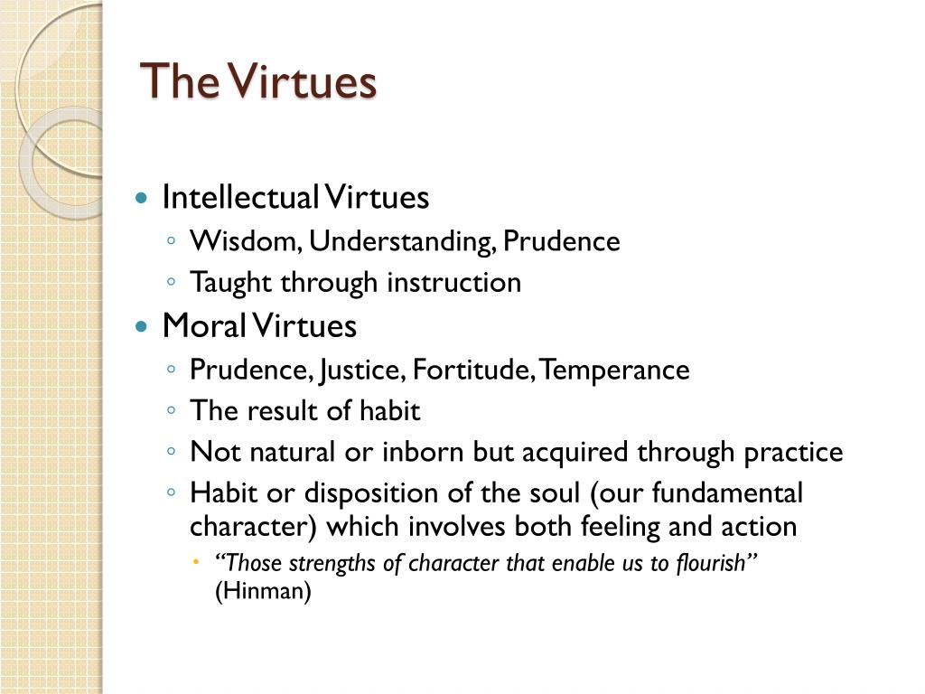 moral virtues and vices list