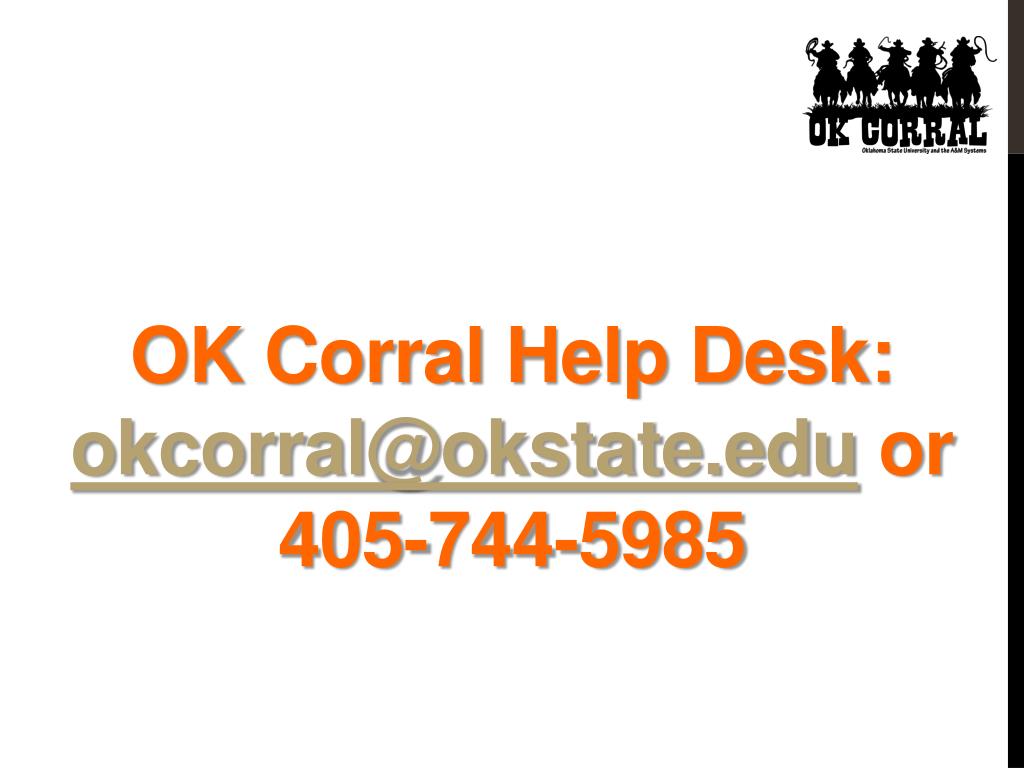 Ppt Welcome To Ok Corral Advanced Training Powerpoint