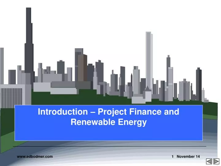 introduction project finance and renewable energy n.
