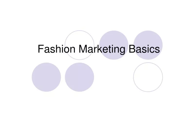 fashion marketing basics n.