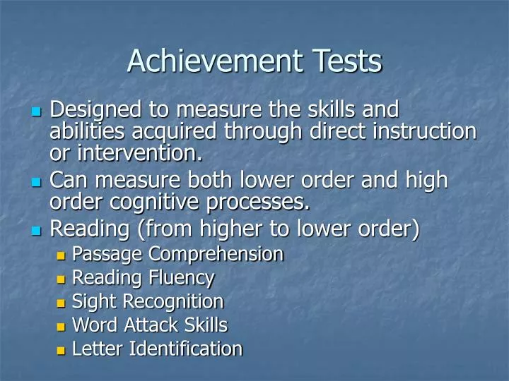 PPT Achievement Tests PowerPoint Presentation Free Download ID 6598841