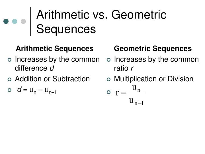 examples of arithmetic and geometric sequences