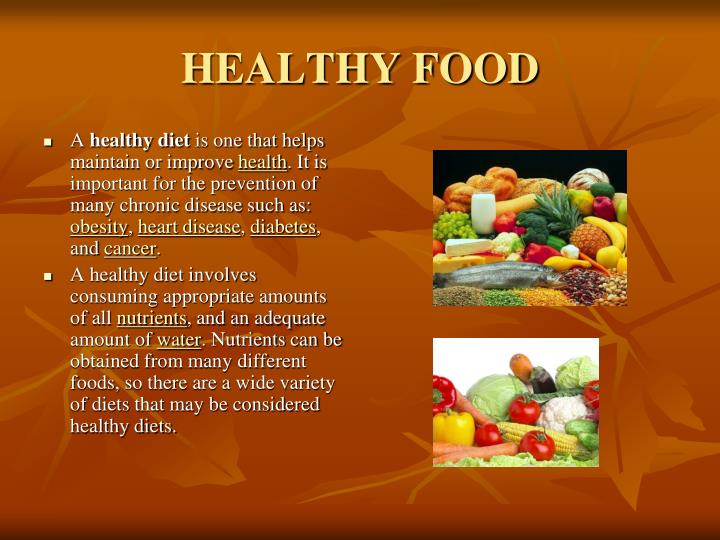 a presentation about healthy food