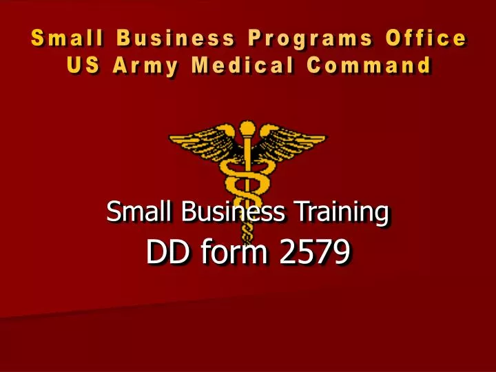 small business training dd form 2579 n.