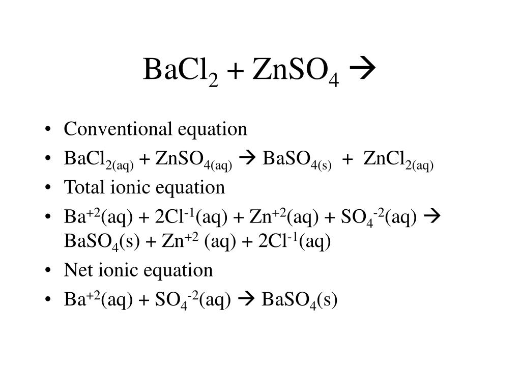 Zn bacl2 h2o