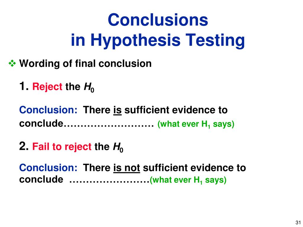 hypothesis conclusion statistics