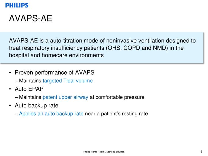 PPT AVAPS & AVAPSAE Autotitration Modes of Noninvasive Ventilation