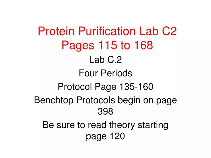 Enzyme Purification Chart