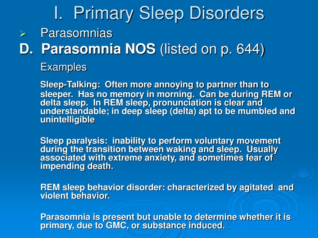 sleep disorders research paper topic