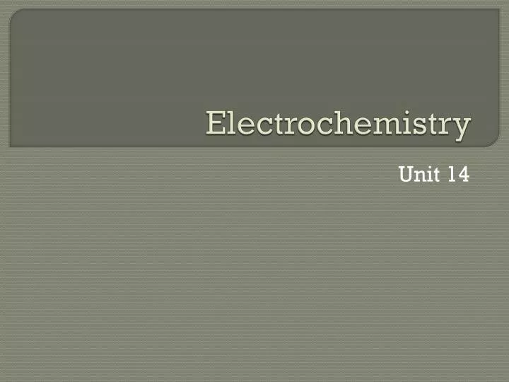 PPT Electrochemistry PowerPoint Presentation, free download ID6601383