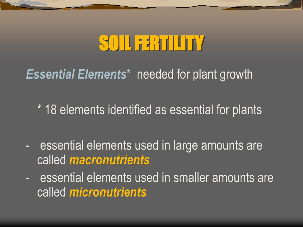 PPT SOIL FERTILITY PowerPoint Presentation, free download ID6601421