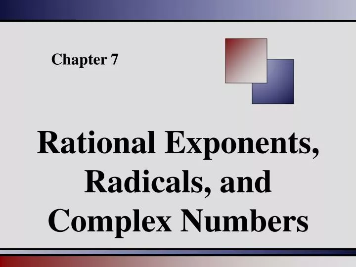 rational exponents radicals and complex numbers n.