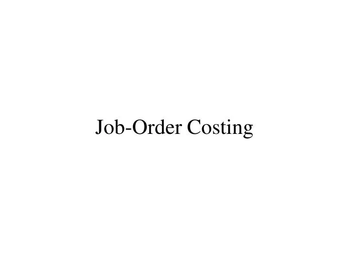 job order costing n.