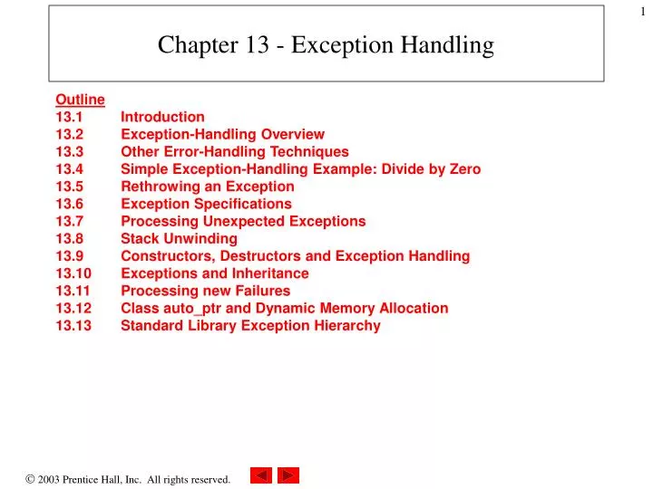PPT - Chapter 13 - Exception Handling PowerPoint Presentation, free ...