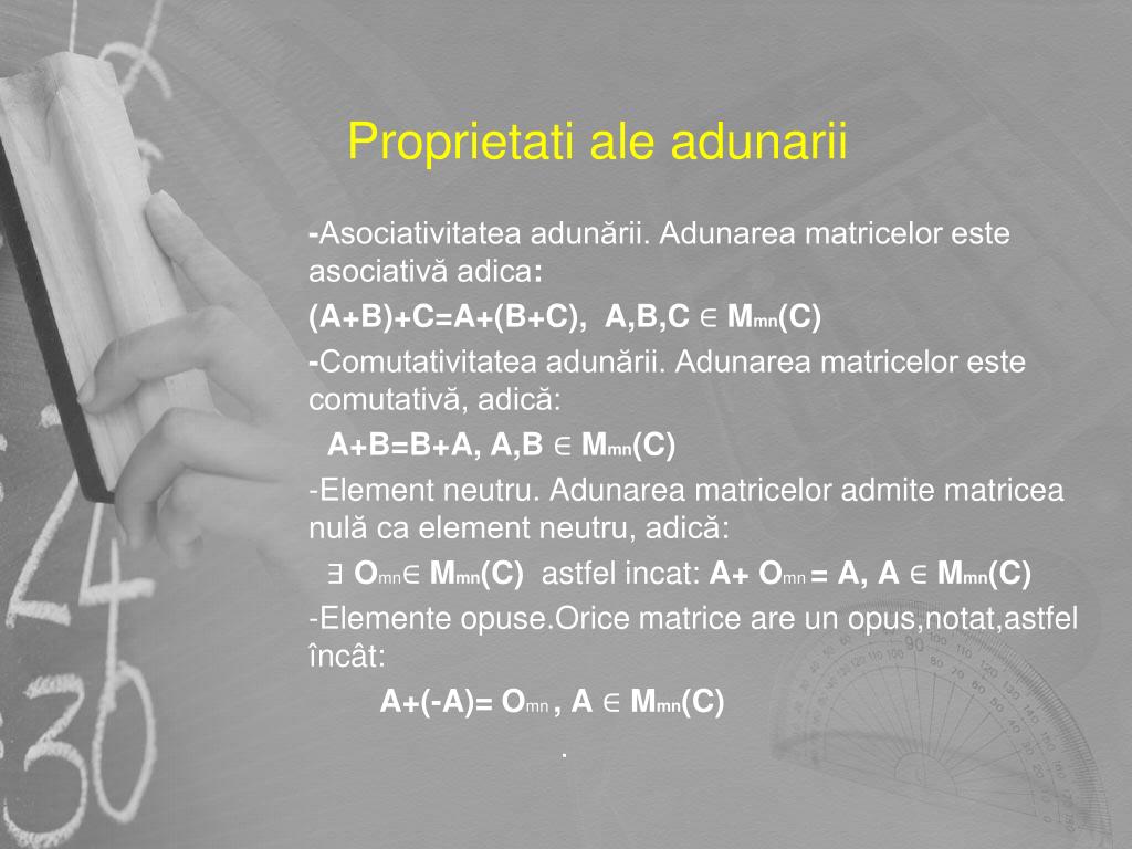 PPT - Operatii cu matrice PowerPoint Presentation, free download -  ID:6604115