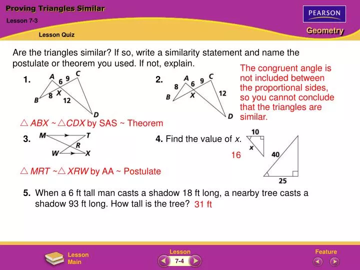 7-1: Lesson Quiz Geometry : Http Www Chsd Us Tthompson Math Book Chapter 207 Pdf