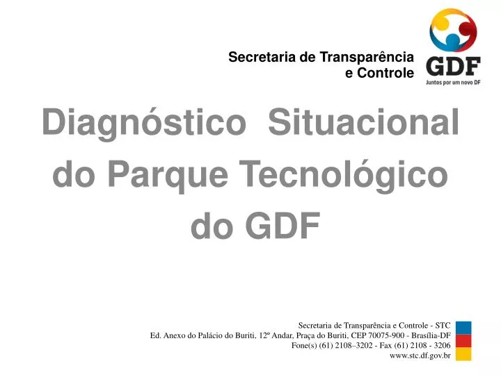 diagn stico situacional do parque tecnol gico do gdf n.