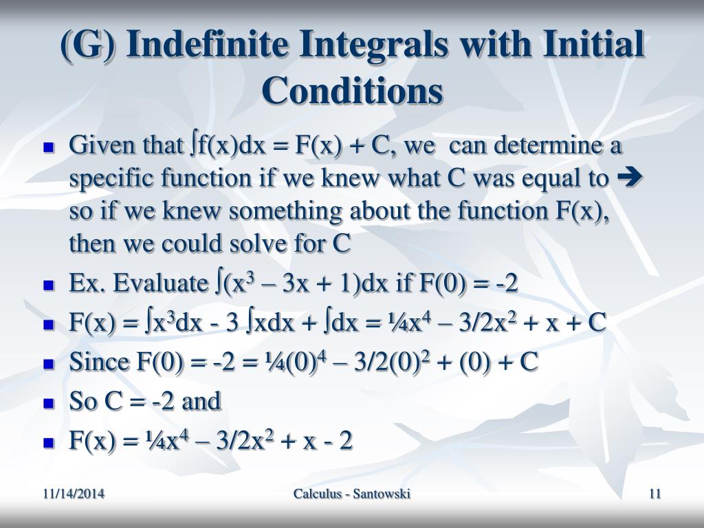 PPT - C.7.2 - Indefinite Integrals PowerPoint Presentation, free ...