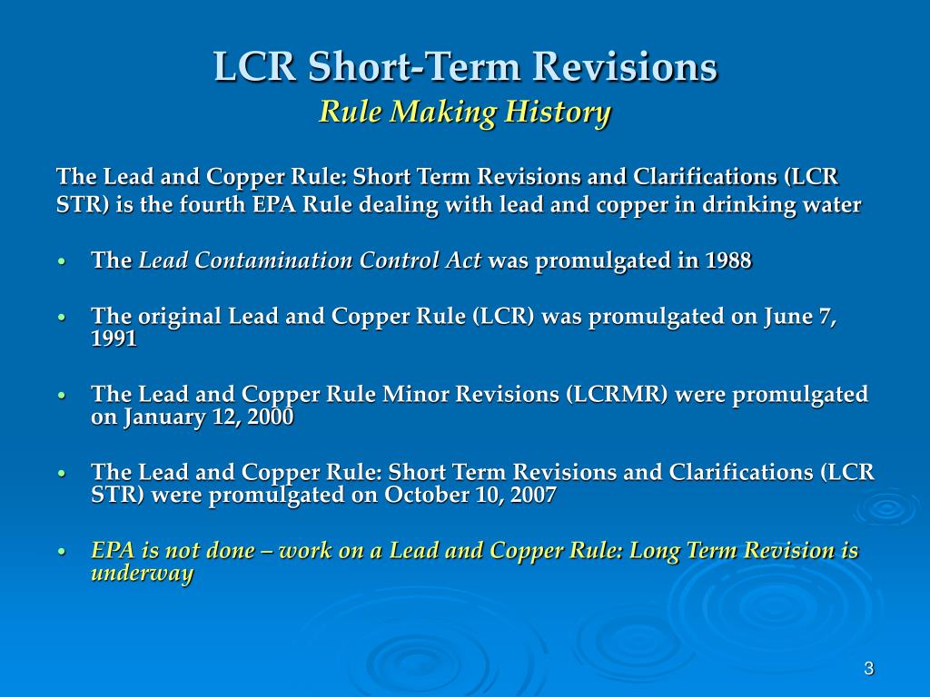 lead and copper rule revisions lead and copper rule revisions