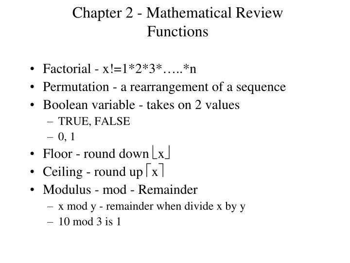 chapter 2 mathematical review functions n.