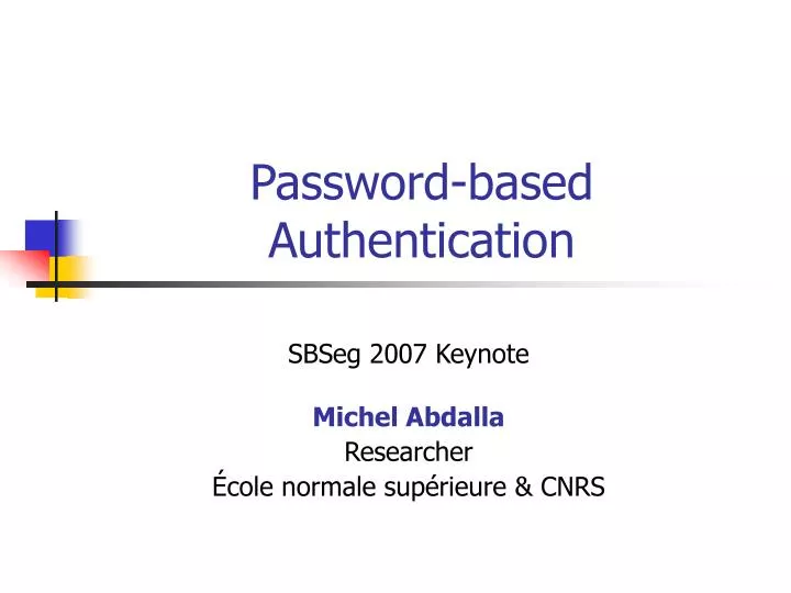 password based authentication n.