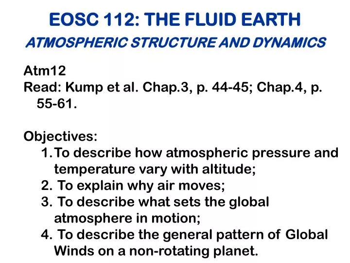 eosc 112 the fluid earth n.