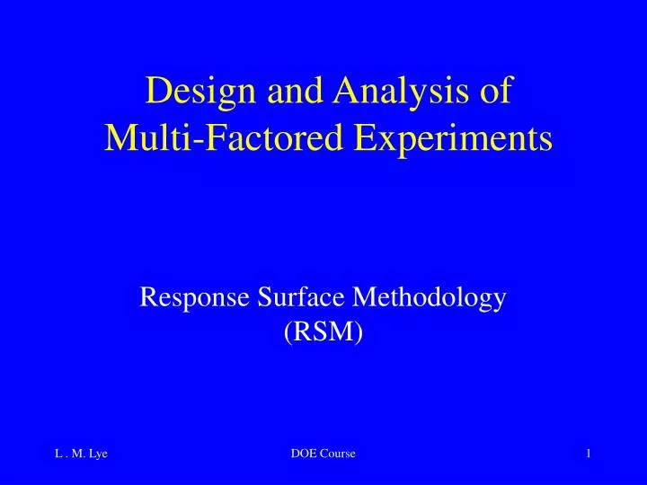 powerpoint of experimental design and analysis powerpoint of experimental design and analysis
