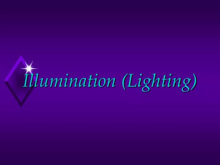illumination lighting n.