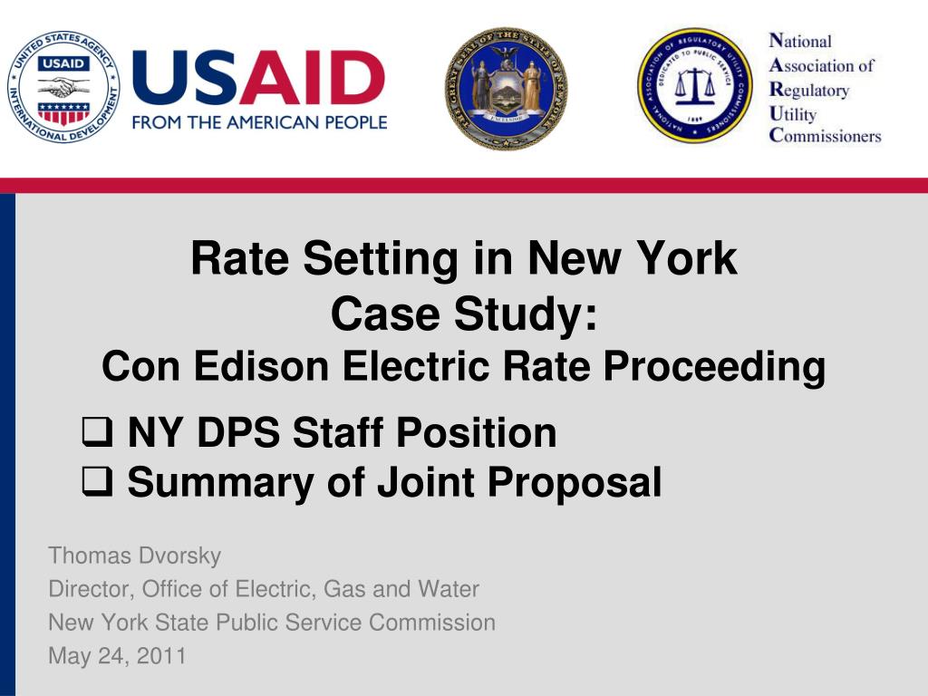 PPT Rate Setting in New York Case Study Con Edison Electric Rate