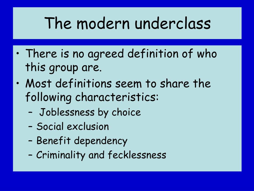 the underclass thesis