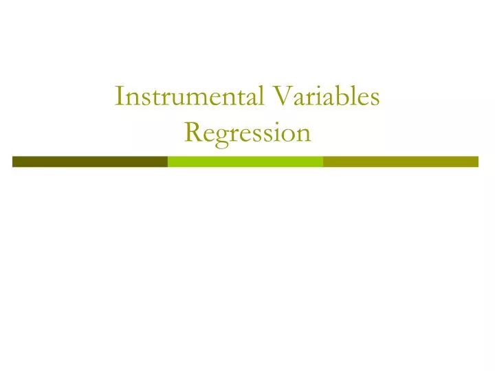 instrumental variables regression n.