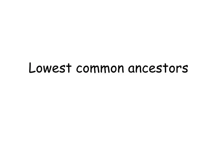lowest common ancestors n.