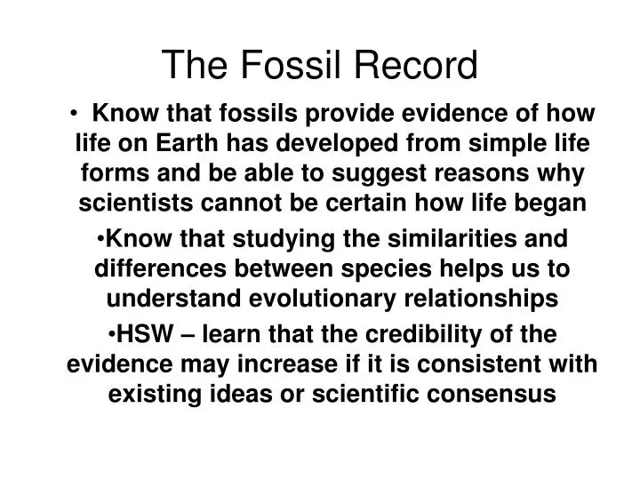 how is the fossil record evidence for evolution