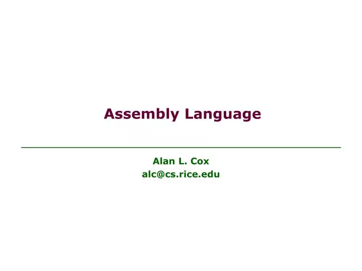 assembly language n.