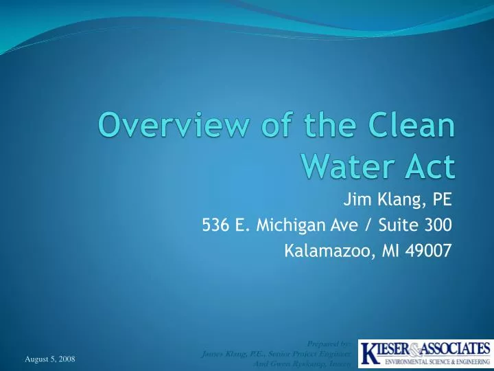 overview of the clean water act n.