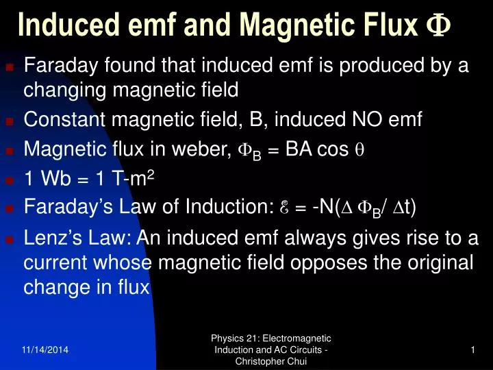 emf formula magnetic flux