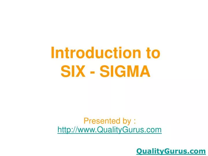 introduction to six sigma n.